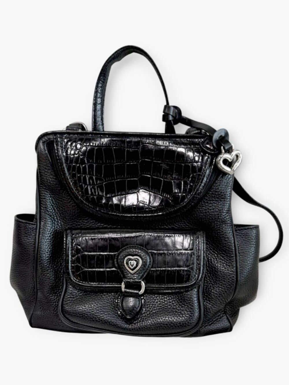 Brighton Donatella Black Leather Backpack